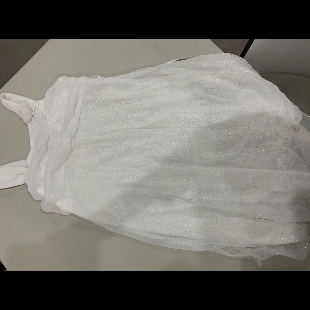 kids sparkly white dress